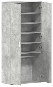 vidaXL Ντουλάπι Παπουτσιών Γκρι 80x39x180 εκ. Οικονομικό ξύλο
