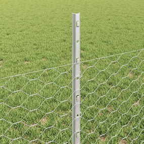 vidaXL Εξαγωνική Φράχτη με Στύλο 100 x 0,5 μ Γαλβανισμένος Χάλυβας