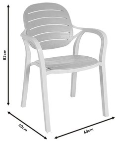 Καρέκλα - Πολυθρόνα Gentle PP λευκό-cappucino 57.5x58x84 εκ.