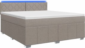 vidaXL Κρεβάτι box spring με στρώμα Taupe 140 x 200 cm Ύφασμα