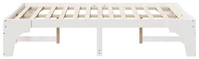 vidaXL Κρεβάτι δαπέδου Λευκό 120 x 190 cm Μασίφ ξύλο πεύκου