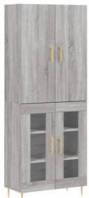 vidaXL Ντουλάπι Γκρι Sonoma 69,5 x 34 x 180 εκ. Επεξεργασμένο Ξύλο