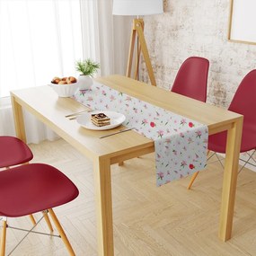 Τραβέρσα Αλέκιαστη Daisies 463 White-Pink DimCol 40Χ180 Βαμβάκι-Πολυέστερ