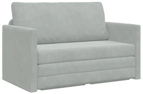 vidaXL Κρεβάτι καναπές Ανοιχτό γκρι 124 x 204 x 61 εκ Βελούδο