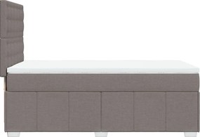 vidaXL Κρεβάτι Boxspring με Στρώμα Taupe 100 x 200 εκ. Υφασμάτινο