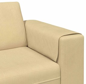 vidaXL Καναπές Γκρι Πράσινο 250 x 77 x 76 εκ. Υφασμάτινο Κορντουρά