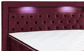 Κρεβάτι continental Seattle 135, Continental, Διπλό, Κόκκινο, 160x200, Ταπισερί, Τάβλες για Κρεβάτι, 181x209x122cm, Στρώμα: Ναι | Epipla1.gr