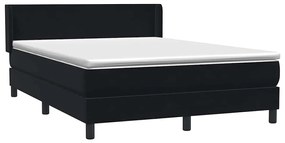 vidaXL Κρεβάτι Boxspring με Στρώμα Μαύρο 160x210 εκ. Βελούδινο