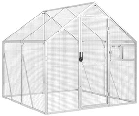 vidaXL Κλουβί Ασημένιο 1,79 x 2 x 1,85 μ. από Αλουμίνιο