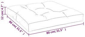 Μαξιλάρι Καθίσματος Παλέτας Γκρι 80 x 80 x 12 εκ. Υφασμάτινο - Γκρι