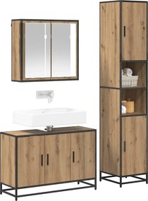 vidaXL Σετ Επίπλων Μπάνιου 3 pcs Artisan Oak Επεξεργασμένο ξύλο