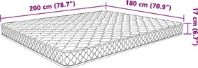 vidaXL Στρώμα Αφρού Μνήμης 200 x 160 x 17 εκ. μαλακό