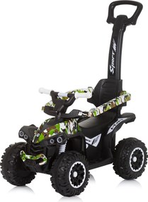 Ride on car with handle and canopy "ATV" white/green