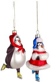 JΚ Home Décor - Πιγκουινος Γυάλινος Κρεμαστός S/2 11.5cm