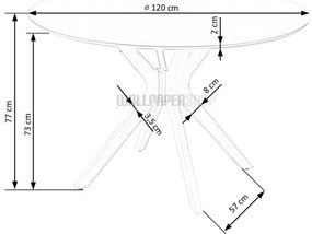 Nik Στρογγυλό Τραπέζι Ξύλινο 120x120x77