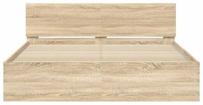 vidaXL Πλαίσιο Κρεβατιού με Κεφαλάρι Sonoma Δρυς 150x200 εκ.