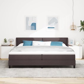 vidaXL Κρεβάτι με ελατήρια Σκούρο Καφέ 200 x 200 cm Ύφασμα και αφρός