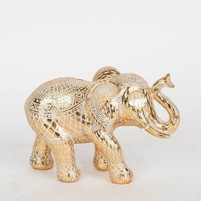 Επιτραπέζιο Διακοσμητικό Ελέφαντας 752-11614 17.5x10x11.5cm White-Gold Estheti Home Πολυρεσίνη