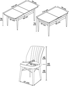 Extendable Dining Table &amp; Chairs Set (7 Pieces) Nef - White, Fume White
Fume