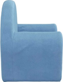 vidaXL Καναπές Παιδικός Μπλε από Μαλακό Βελουτέ Ύφασμα