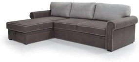 Γωνιακός καναπές κρεβάτι Fendy με αποθηκευτικό χώρο, σκούρο γκρι - γκρι 286x74/90x180cm Αναστρέψιμος– DEF-TED-0011