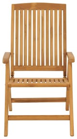 vidaXL Καρέκλες Κήπου Ανακλινόμενες 4 τεμ. Μασίφ Ξύλο Teak &amp; Μαξιλάρια