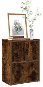 Βιβλιοθήκη Καπνιστή Δρυς 40x24x52 εκ. από Επεξεργασμένο Ξύλο