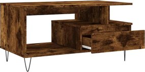 vidaXL Τραπεζάκι Σαλονιού Καπνιστή Δρυς 90x49x45 εκ. Επεξεργασμ. Ξύλο
