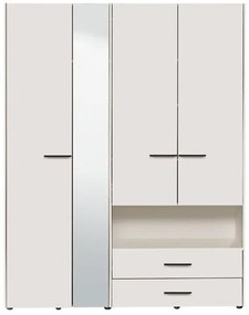 Ντουλάπα Leon 4K2FO Λευκό 161x55x205.5 εκ. 161x55x205.5 εκ.