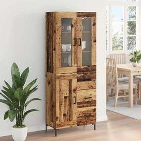 vidaXL Highboard με συρτάρι 2 pcs Παλιό ξύλο Επεξεργασμένο ξύλο