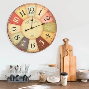 Ρολόι Τοίχου Vintage Πολύχρωμο 60 εκ. - Πολύχρωμο