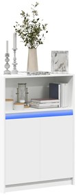 vidaXL Μπουφές με Φώτα LED Λευκός 72x34x100 εκ. από Επεξεργασμένο Ξύλο