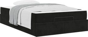vidaXL Σκελετός κρεβατιού με στρώμα 2 pcs Μαύρο Βελούδο