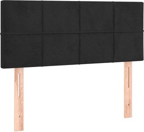 vidaXL Κρεβάτι Boxspring με Στρώμα Μαύρο 90x190 εκ. Βελούδινο
