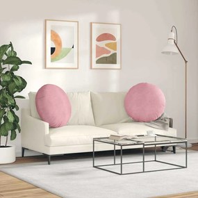 vidaXL Μαξιλάρια καθισμάτων 2 pcs Ροζ Ø60 x 21 εκ Βελούδο