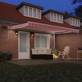 vidaXL Αναδιπλούμενη τέντα Κόκκινο και Λευκό 450 x 350 εκ