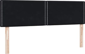 vidaXL Κρεβάτι Boxspring με Στρώμα Μαύρο 160x210 εκ. Βελούδινο