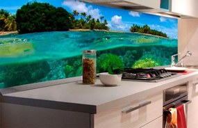 Αυτοκόλλητη φωτοταπετσαρία για κοραλλιογενή ύφαλο κουζίνας - 260x60