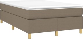 vidaXL Κρεβάτι Boxspring με Στρώμα Taupe 120x200 εκ. Υφασμάτινο