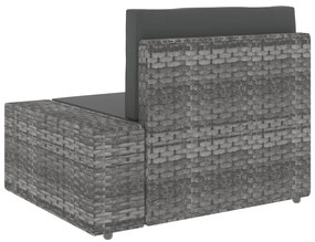 vidaXL Καναπές Αρθρωτός Τριθέσιος Γκρι από Συνθετικό Ρατάν