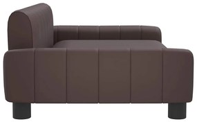 vidaXL Καναπές Παιδικός Καφέ 90 x 53 x 30 εκ. από Συνθετικό Δέρμα