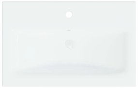 Νιπτήρας Ένθετος Λευκός 61 x 39 x 18 εκ. Κεραμικός με Βρύση - Λευκό