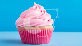 Intra Συλλεκτικό Ξύλινο Παζλ Plywood  4mm - Νόστιμο ροζ cupcake με στροβιλισμένο πάγωμα Σε Ξύλινο Κουτί - Διαστάσεις: 10x10 cm – 25 κομμάτια