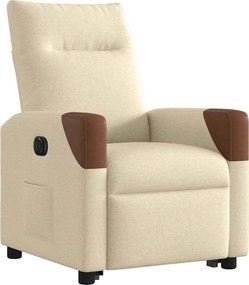 vidaXL Πολυθρόνα Ηλεκ. Ανακλινόμενη με Ανύψωση Κρεμ Υφασμάτινη