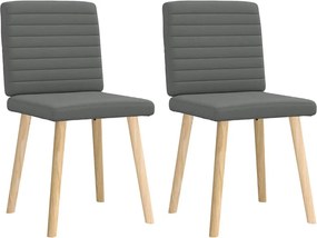 vidaXL Καρέκλες Τραπεζαρίας 2 τεμ Σκ. Γκρι Υφασμάτινες