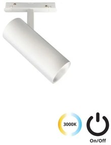 Σποτ Φωτιστικό Ράγας LED IP20 20W 3000K Magnetic Viokef 4244101S Λευκό
