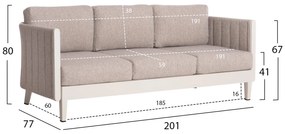 Σετ κήπου LARRY C6188.02 4 τεμ. Aλουμίνιο Σαμπανί - P.E. Ύφασμα 201x77x80 εκ.