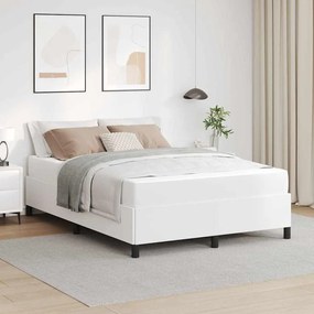 vidaXL Σκελετός Κρεβατιού με στρώμα Λευκό 140 x 190 cm ύφασμα