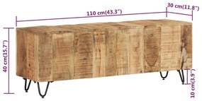 vidaXL Έπιπλο Τηλεόρασης 110 x 30 x 40 εκ. από Μασίφ Ξύλο Μάνγκο