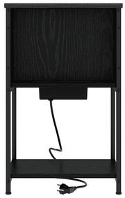 vidaXL Κομοδίνο 2 pcs Μαύρη δρυς 38 x 31 x 61 εκ Επεξεργασμένο ξύλο